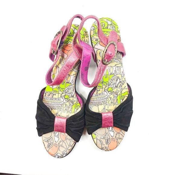 Macanna Italy Pink & Black Leather Heels - Size 5.5 - Vintage Chic! - Picture 7 of 9